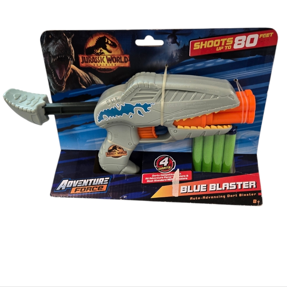 NWT Adventure Force Jurassic Park Dominion Blue Blaster Auto Advancing Darts